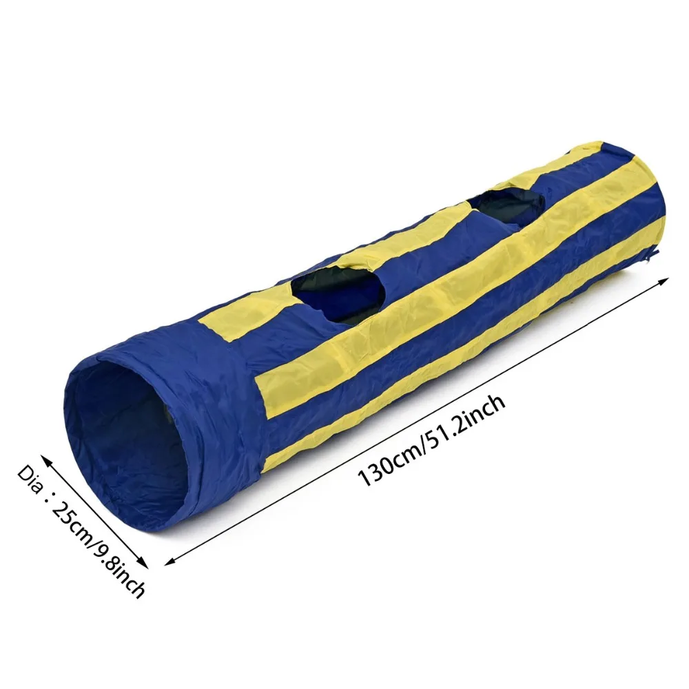 

Free Shipping Pet Cat Tunnel Toy Funny Interactive Cat Toys Passageway Tubes Collapsible Crinkle Folding Play Toy WithBalls