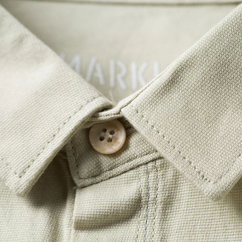 

Markless Cotton Shirt Men 2019 Spring Solid Color Casual Shirts camisa masculina Long Sleeve Multi-color Men Shirt CSA9520M