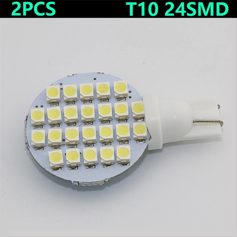 Carsty 2 шт. Белый T10 194 921 W5W 24 SMD 1210 светодиодный панельный светильник для автомобиля RV