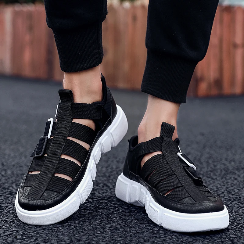 Летние дышащие кроссовки Повседневная обувь мужские мягкие черная Tenis Masculino