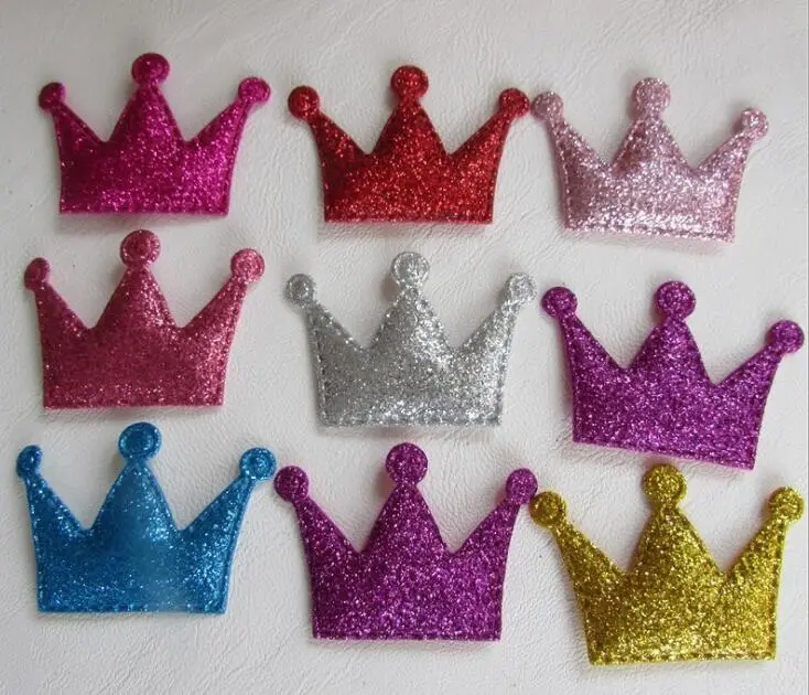 4 5x3 см 40 шт. Kawaii мягкий блеск Корона патчи аппликациями для одежды Швейные