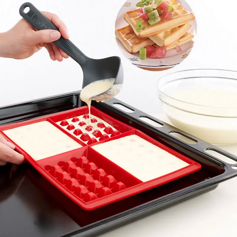 Антипригарная силиконовая форма для вафель кухонная выпечки торта духовки