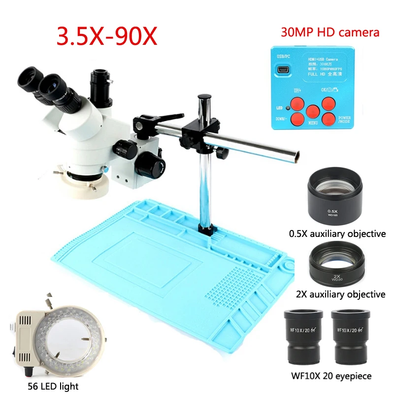 HD 1080P 30MP HDMI USB C камера Stand3.5X 90X simul focal продолжить Тринокулярный сотовый телефон