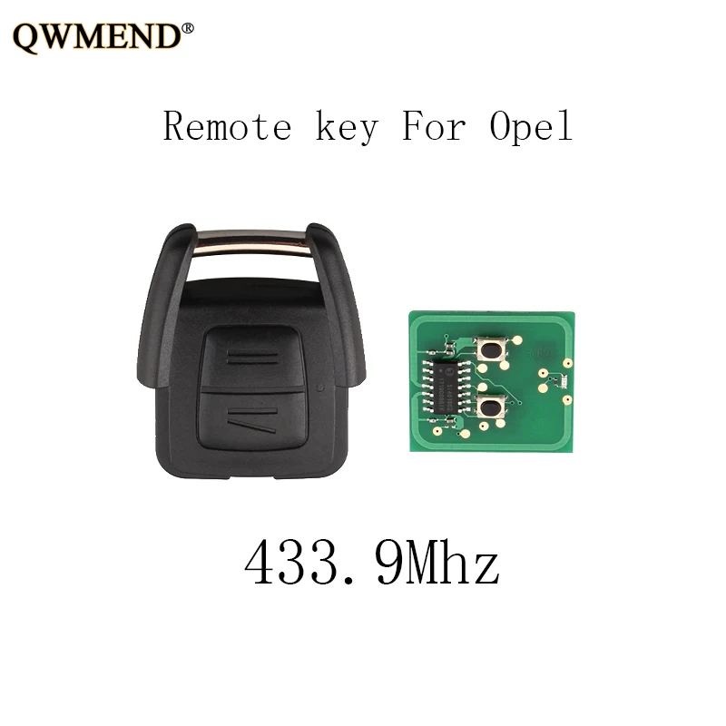 QWMEND 2 кнопки 433 9 МГц Автомобильный Дистанционный ключ для OPEL VAUXHALL Vectra Zafira Omega Astra