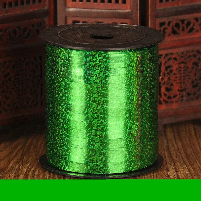 Green 5mmX250Yard Воздушные шары ленты лента-лазер для вечерние украшения подарки на день рождения Свадебные украшения Фольга атласная лента завивка DIY аксессуары - Цвет: Green 5mmX250Yard