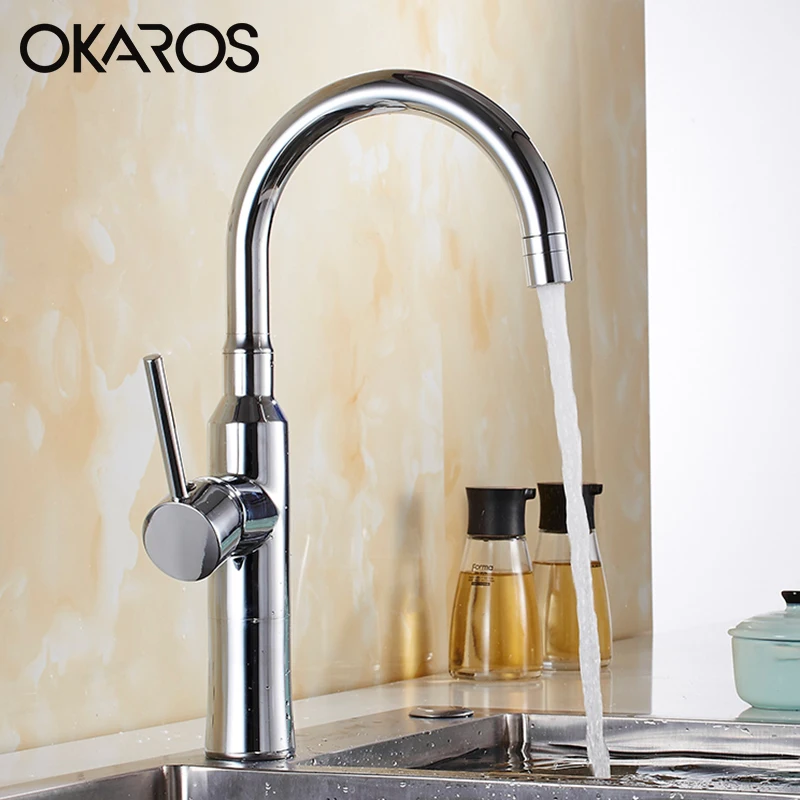 OKAROS кухонный кран для раковины с двойной функцией и душевой спрей Однорычажный