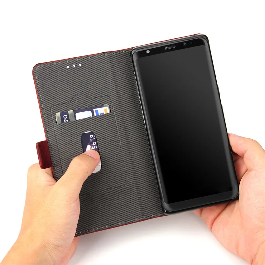 Роскошный кожаный чехол для телефона samsung Galaxy Note 8 держатель карт кошелек