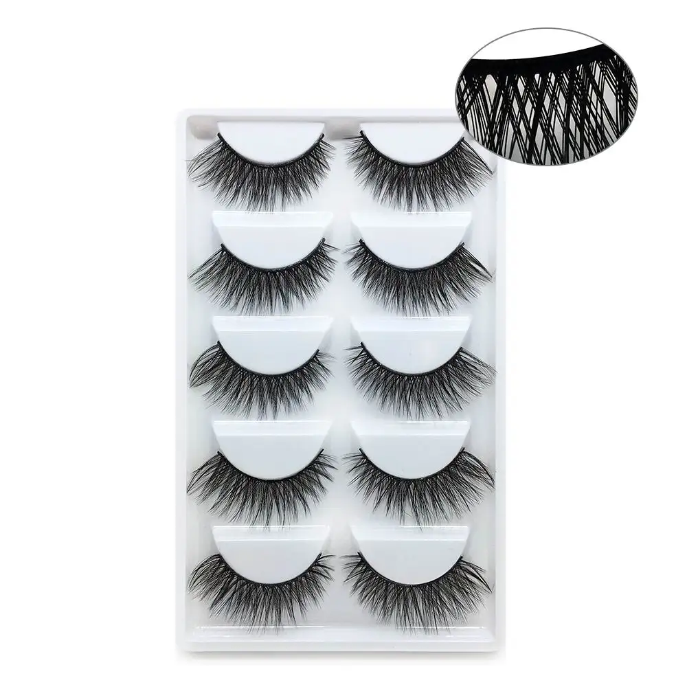 NEW 1/3/5 pairs Fake Mink Eyelashes 3D Natural False Eyelashes 3d Mink Lashes Soft Eyelash Extension Makeup Kit Cilios - Цвет: WZ10