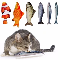 pet cat toys cute fish shape chewing toy simulation stuffed fish with catnip pet interactive toy for cats kitten 2030cm