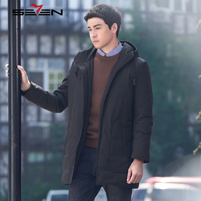 Мужская длинная парка Seven7 теплая с капюшоном|Мужские парки| |