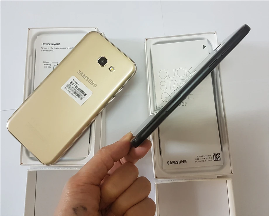 Samsung Galaxy A5(), мобильный телефон на Android, A520F, четыре ядра, 3 ГБ ОЗУ, 32 Гб ПЗУ, 5,2 дюйма, AMOLED экран, 16 МП, отпечаток пальца, NFC