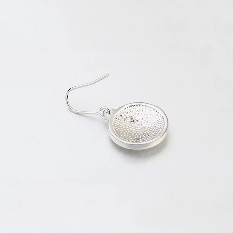 Серьги-подвески женские круглые с кристаллами серебристого цвета | Украшения и
