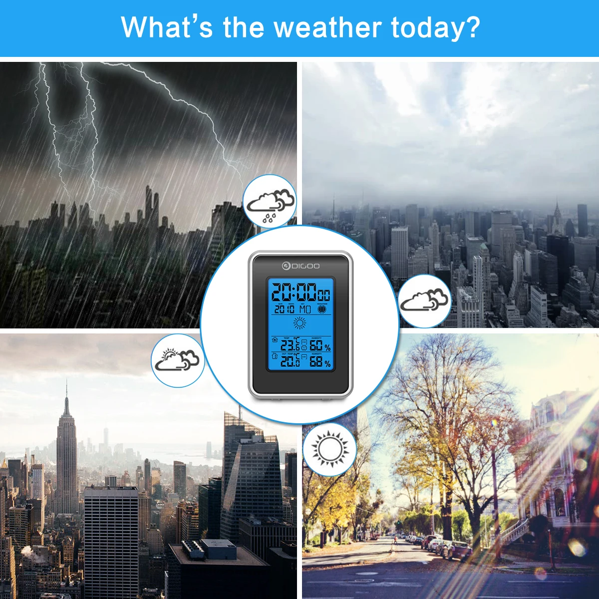 Метеостанция Digoo DG TH1981 цифровой потенциометр измеритель температуры