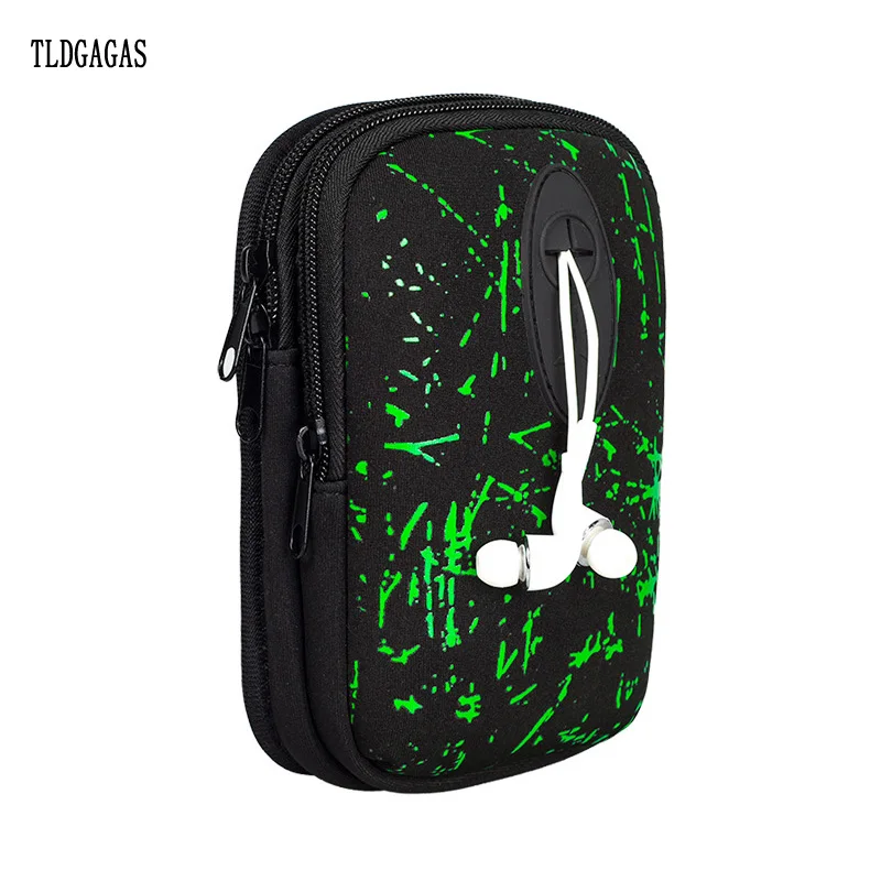 Green Waist pack Новинка, холщовая мужская сумка на ремне, карманы для мобильного телефона, Женская поясная сумка, кошелек для путешествий, кошелек для монет, сумка для сигарет, гарнитура, Т2 - Цвет: Green Waist pack