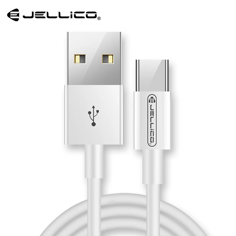 Jellico usb type-C кабель для samsung Galaxy S9 S8 Note 8 кабель передачи данных для быстрой зарядки для Xiaomi Mi 5 Oneplus 6 usb type-C кабель - Цвет: White
