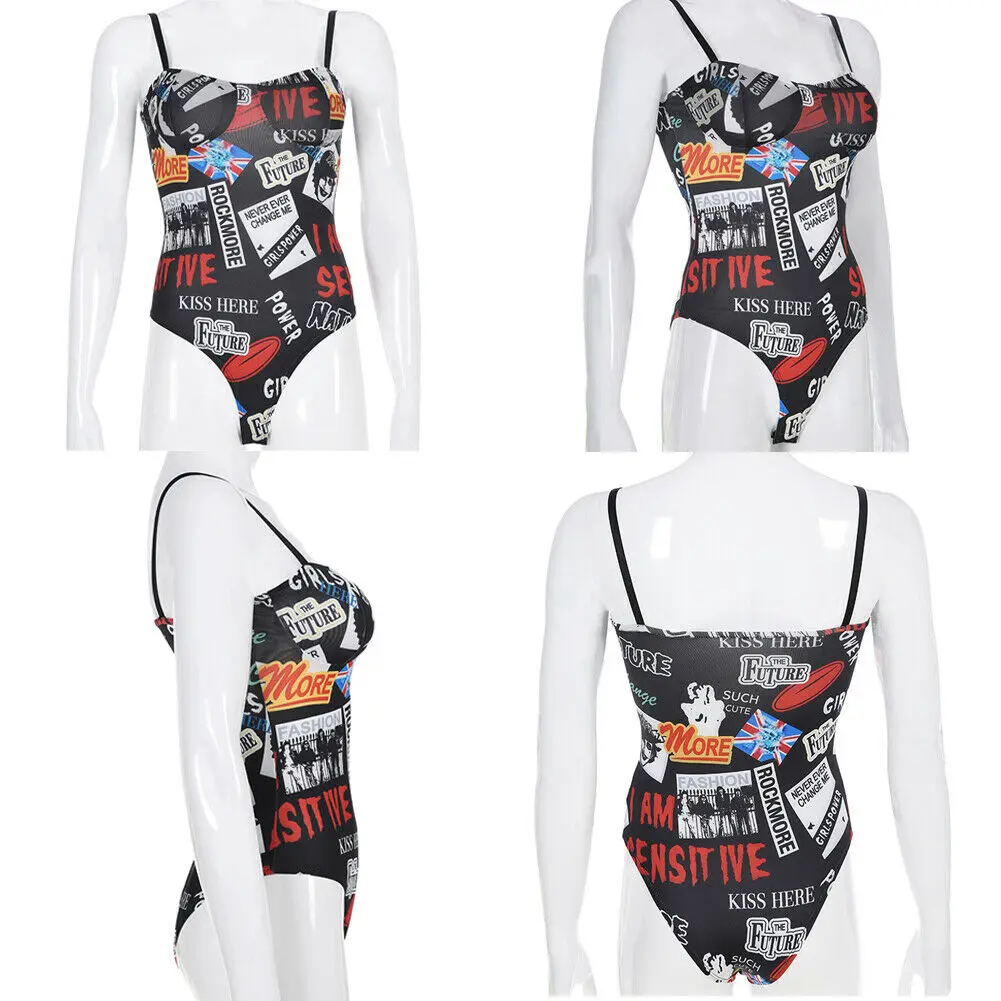 2019 г. пикантные женские специальной печати Слинг Боди без рукавов с принтом