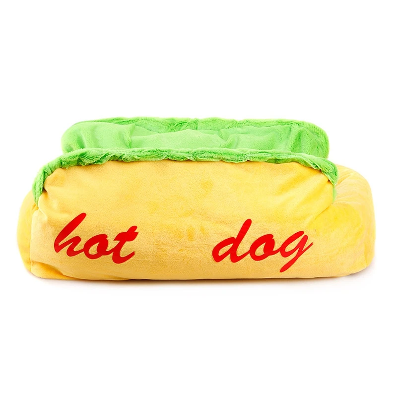 Removable and Washable Teddy Autumn Winter Warm Hamburger Hot Dog Pet Bed | Дом и сад