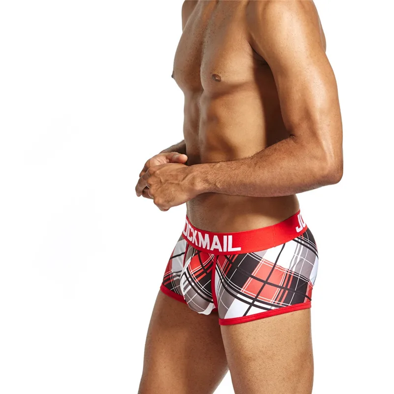 Бренд jockmail мужские трусы боксеры шорты классические клетчатые сексуальные трусы мужские трусы-боксеры marca cuecas пестрые трусы нижнее белье