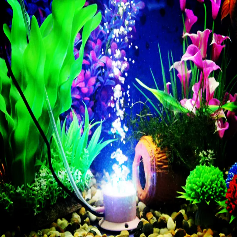 Мини Красочный аквариум погружной пузырь светодиодное освещение воздушный