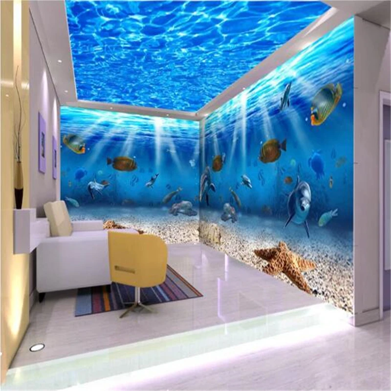3D обои beibehang морские существа дельфин Фотофон современное европейское искусство