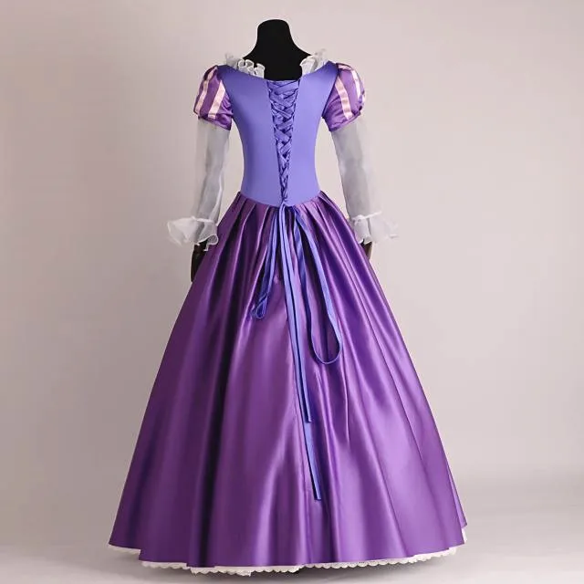 

Halloween Adult Tangled Rapunzel Princess Dress Cosplay Costume Princess Dress Women Stage Tangled Lace Up Fancy Dress