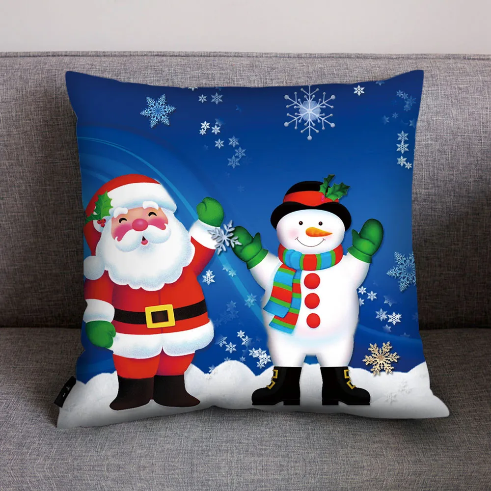 45*45 чехол для подушки с рождественским принтом снеговика окрашивания кровати