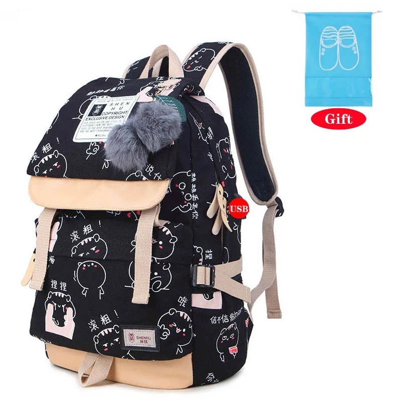 Милый легкий холщовый рюкзак водонепроницаемые школьные рюкзаки самые прочные
