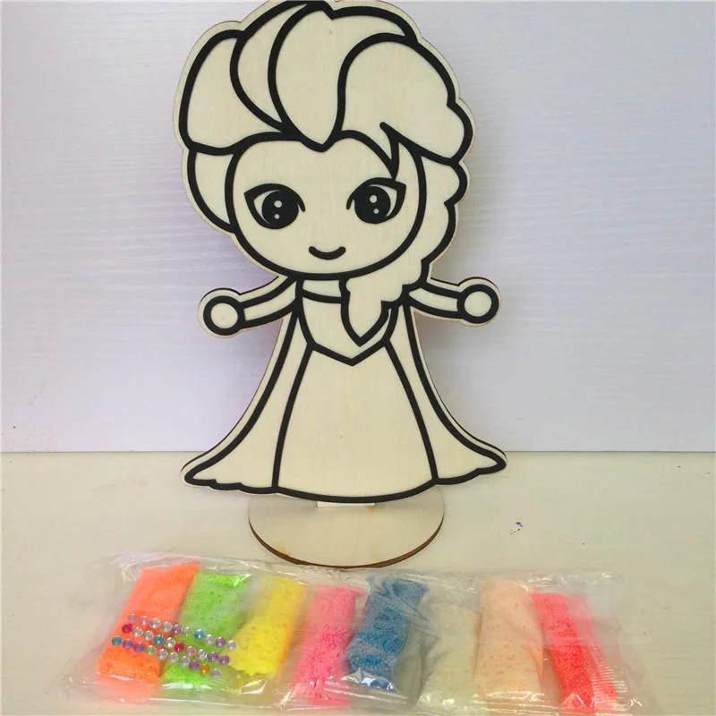 Free Shipping Latest Painting Art Wooden Crafts Drawing Board Snow Pearl Mud Gift Diy Hand-painted Child's | Игрушки и хобби