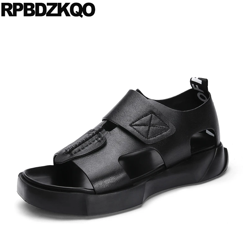 Сандалии мужские из натуральной кожи модельные дизайнерские пляжные мягкие