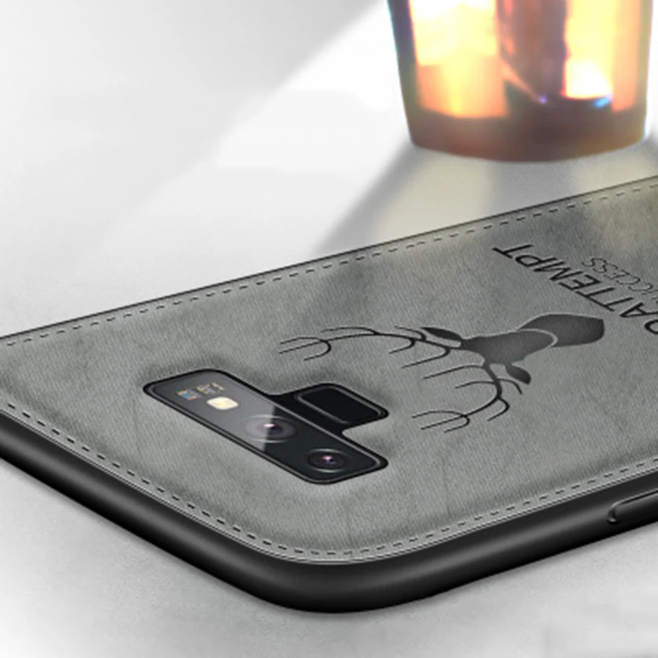 Модный чехол с мягкими краями для Samsung Galaxy S8 Plus в деловом стиле холщовая задняя