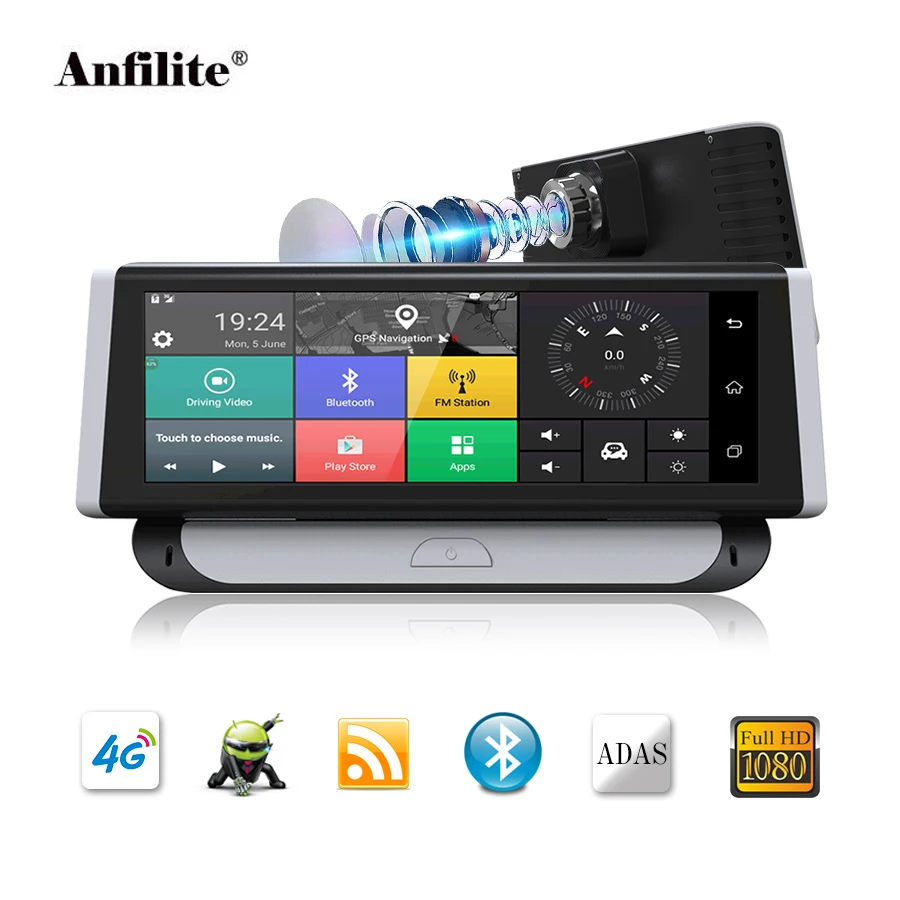 Anfilite 10 шт. 6 86 &quot3G/4G Android автомобильный видеорегистратор 1080P GPS навигация ADAS Full HD