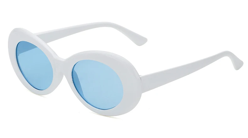 white with blue Peekaboo дешевые пластиковые солнцезащитные очки овальные Мужские красные белые солнцезащитные очки для женщин Ретро Черные uv400 - Цвет линз: white with blue
