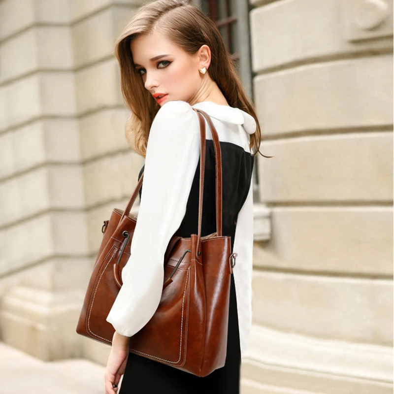 

SUDS Brand Fashion Women Bag 3Pcs/Sets PU Leather Handbags 2018 Bucket Shoulder Bag Large Capacity Women Composite Crossbody Bag