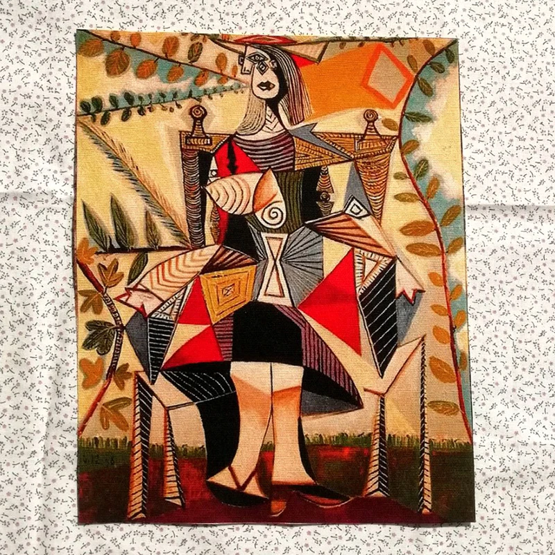 3pcslot 20*25cm Oil Painting Cotton Canvas Fabric For Sewing Decoration Positioning Cloth Scream Design Print Picasso - купить по