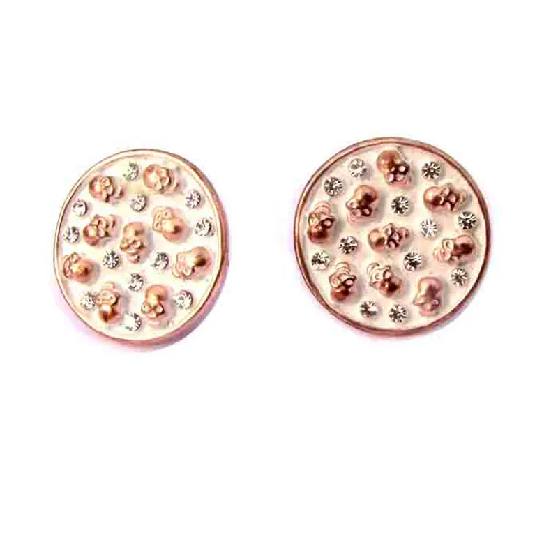 

Crystals round metal convex skull skeleton rose gold 22mm shank orflatback sewing orglue on button DIY oranment accessory 12pc x