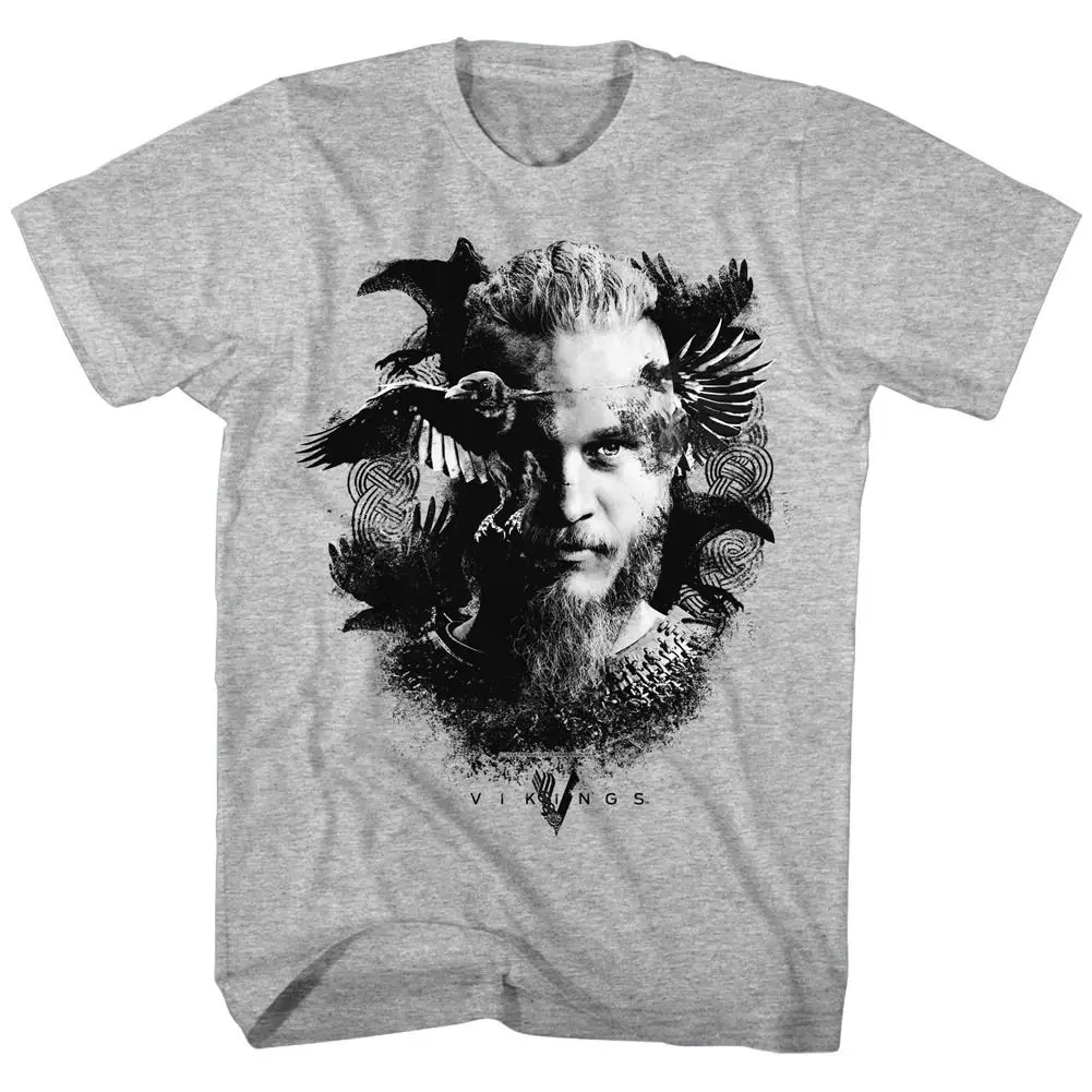 Vikings Odins Raven Лицензированная взрослая футболка крутая Повседневная мужская