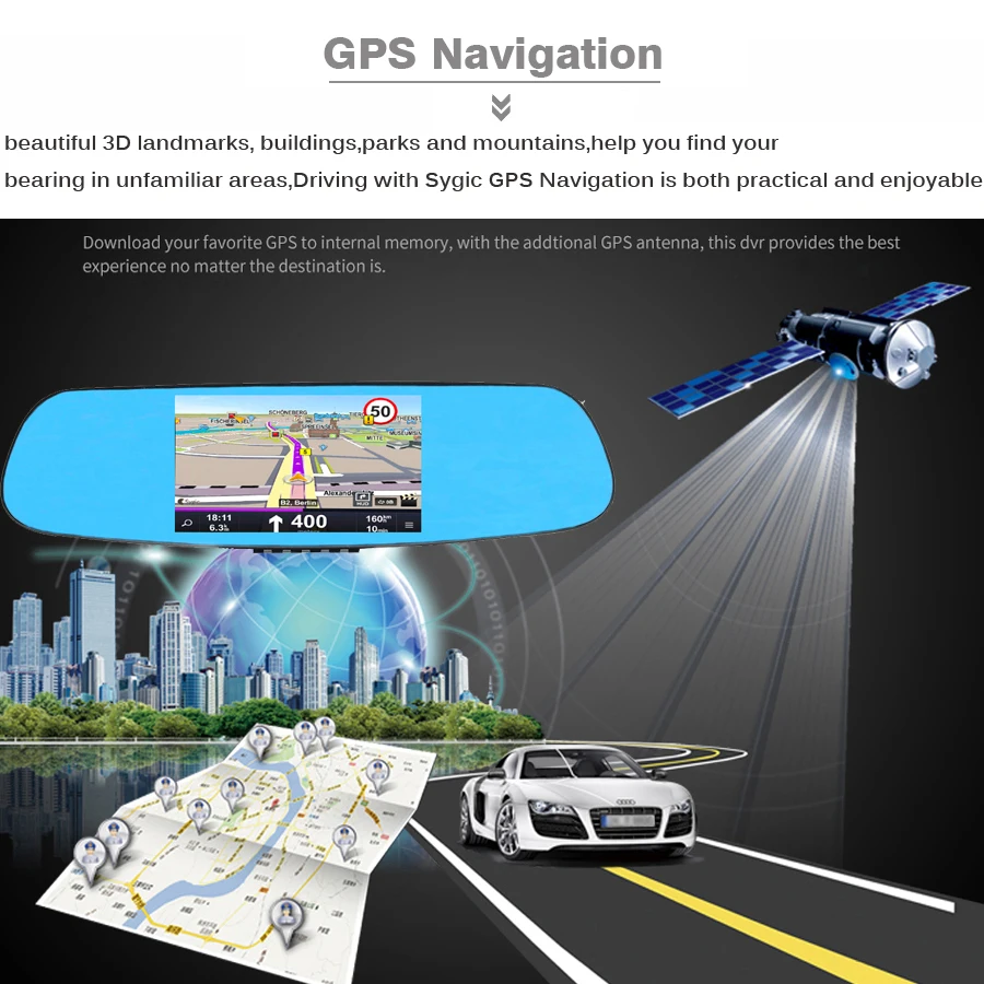 Yibosen 3 в 1 против Антирадары Видеорегистраторы для автомобилей зеркало gps