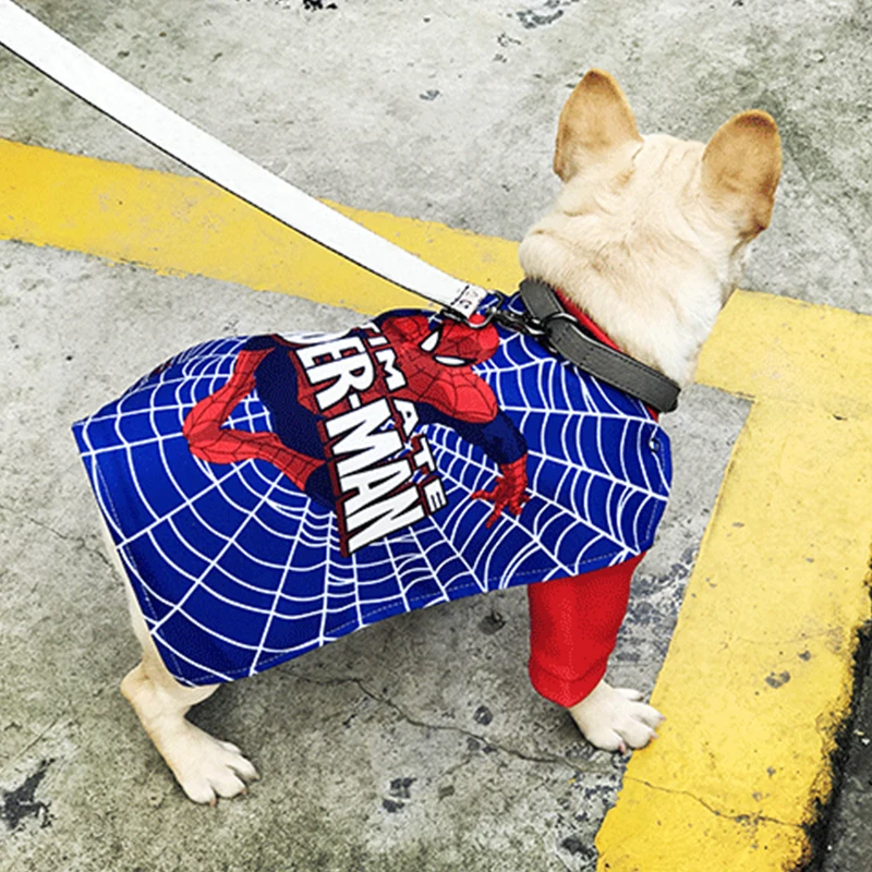 Spider Супер герой Косплей Щенок Костюм для Собаки Одежда для маленьких собак Французский бульдог Мопс Милая одежда Домашние животные вечерние забавная одежда - Color: Spider