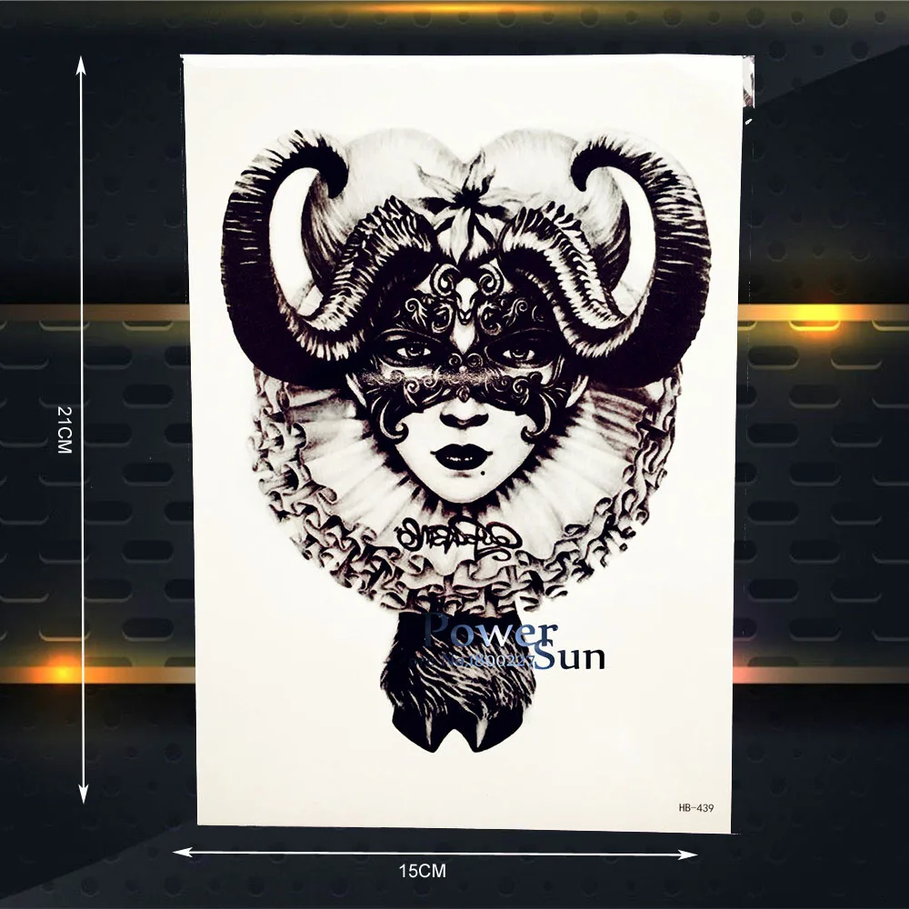 3D Черный Queen временные татуировки женщин Макияж советы Средства ухода за кожей