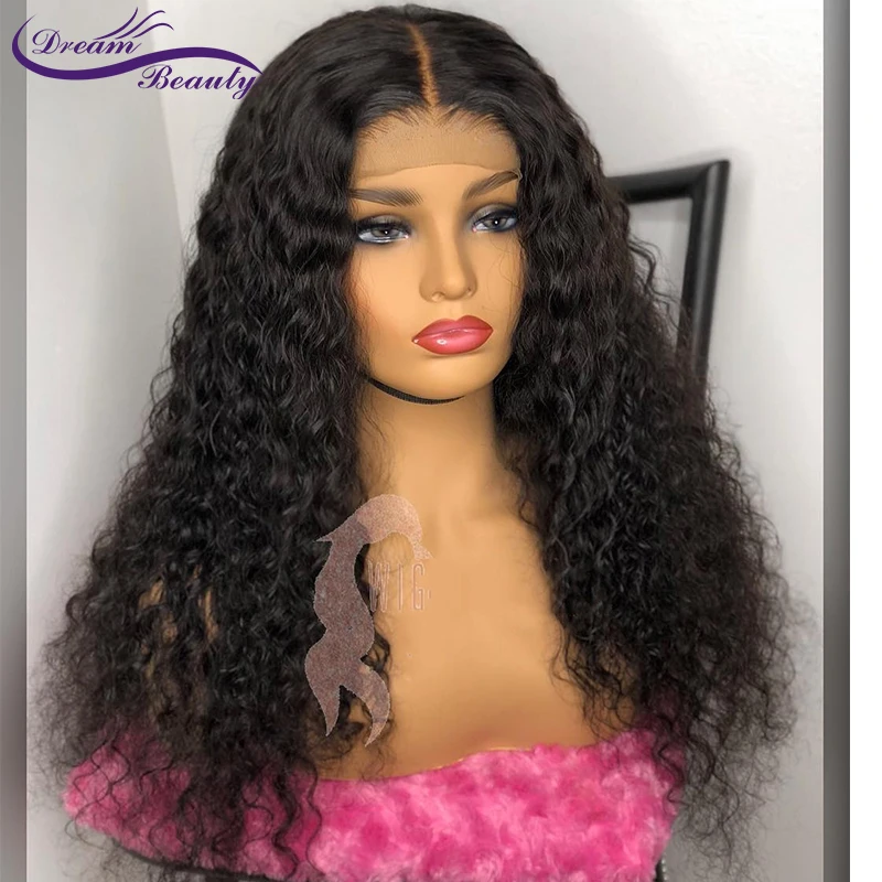 Dream beauty 250% плотность бразильские парики на кружеве 8-24 дюймов remy волосы предварительно сорванные человеческие волосы кудрявые парики натуральные волосы