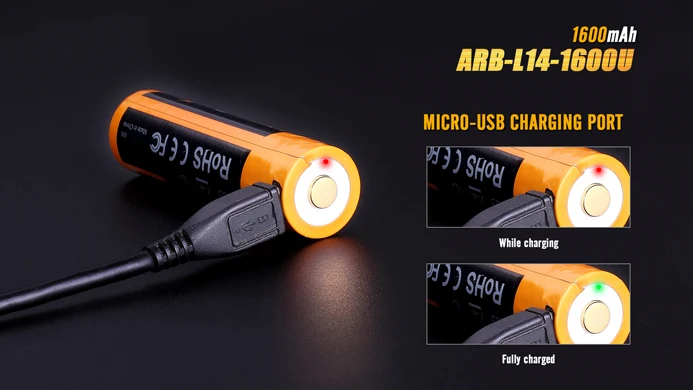 Fenix ARB L14 1600U с эффектом приближения c зарядкой Micro USB зарядки AA защита от короткого