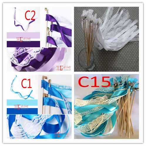 

Multicolour Magic Ribbon Wand Fairy fairy Sticks with Bells Streamers Bubbles customized wedding Decoration Supplies 10pcs/lot