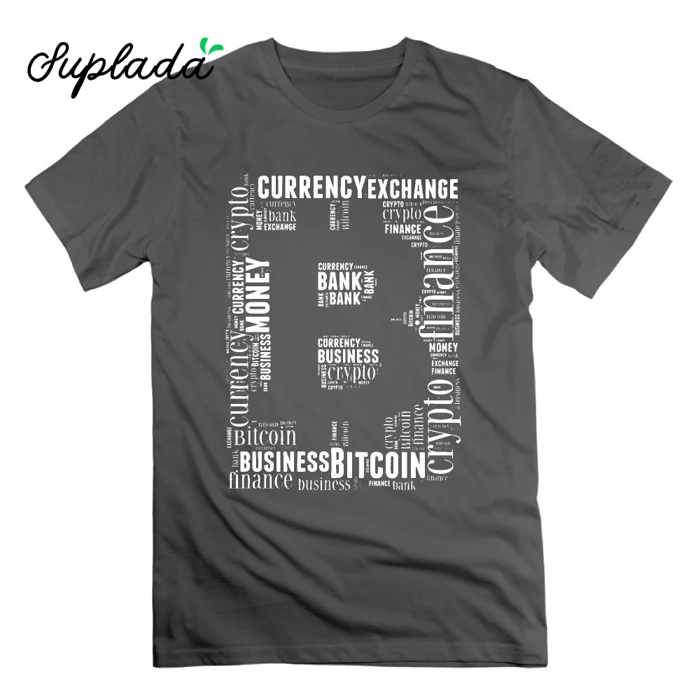 Suplada Bitcoin слово Графический Cryptocurrency Мужская футболка короткий рукав Футболка