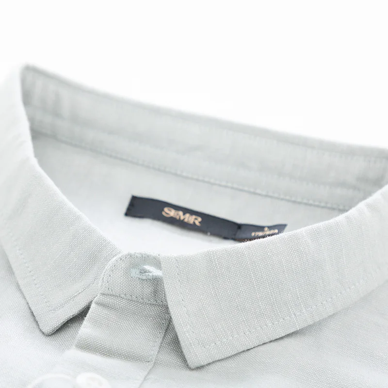 Мужская Однотонная рубашка SEMIR повседневная приталенная с коротким рукавом и