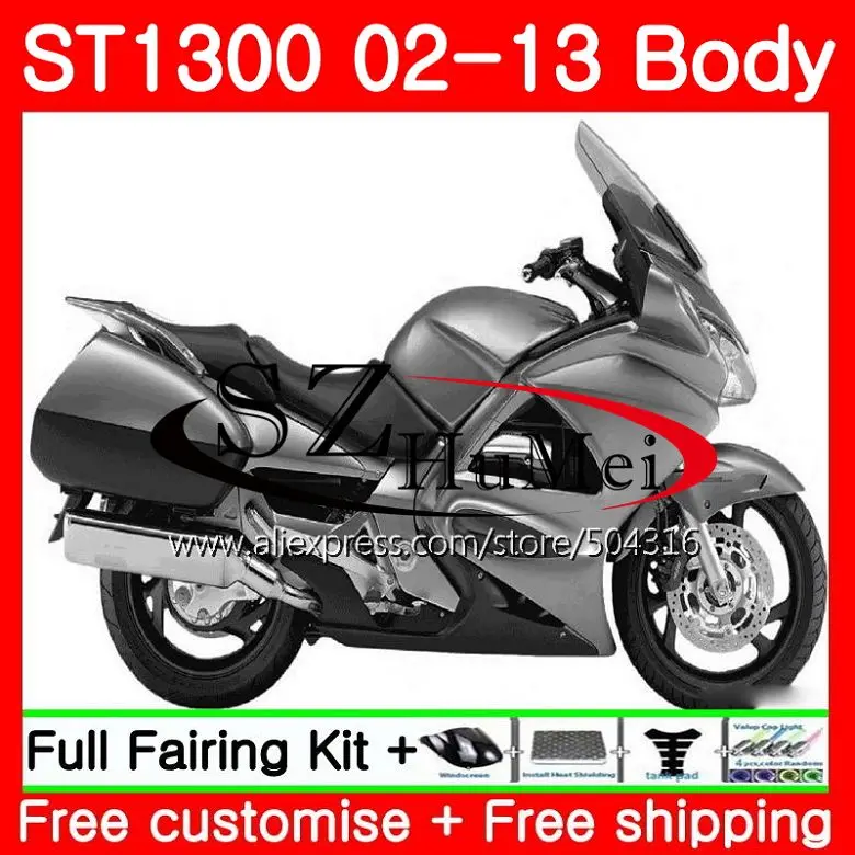 Обтекатель для HONDA Pan European STX1300 ST1300 02 07 08 09 10 11 12 Новый Серый 111SH7 ST 1300 2007 2008 2009 2010 2011