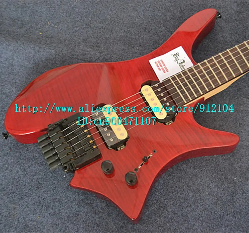 Новая fanned fret электрогитара без головки грифа в красном цвете с корпусом из
