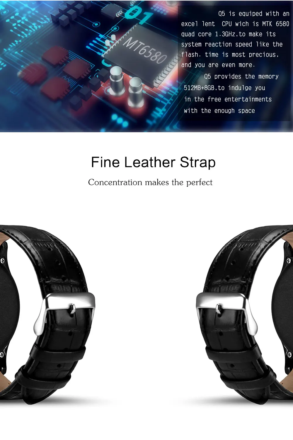 Finow Q5 Смарт часы Android 5 1 MTK6580 Bluetooth SmartWatch Для мужчин 39 дюймов OLED Дисплей IOS наручные с