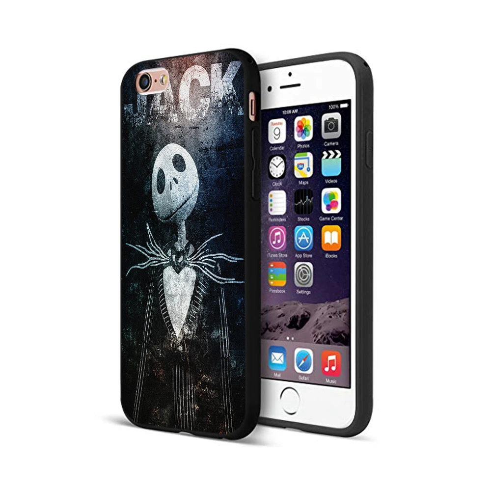 Черный ТПУ чехол для iphone 5 5s se 6 6s 7 8 plus x 10 XR XS 11 pro MAX силиконовый Джек и Салли кошмар