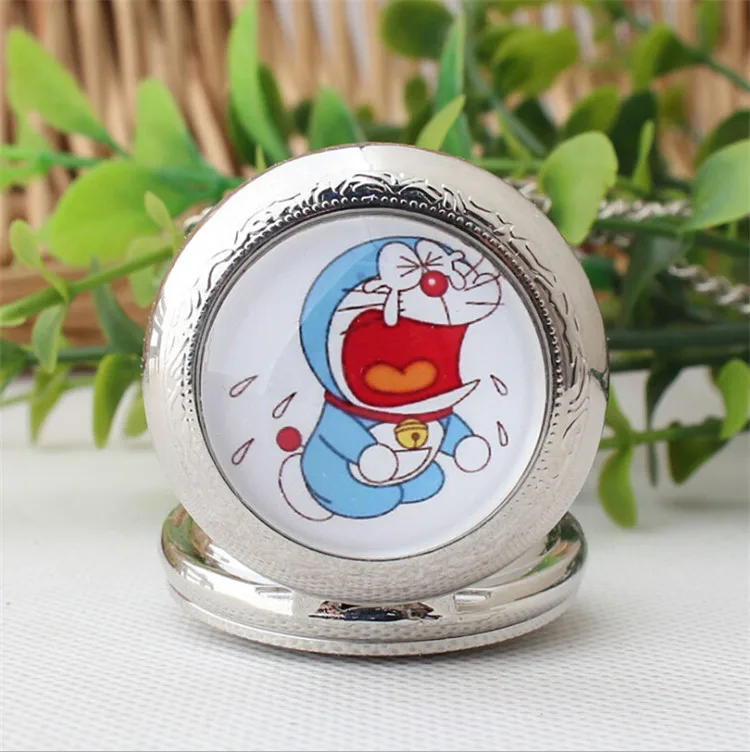 2017 Japanese anime &quotDoraemon&quot Sad Doraemon drop shopping vintage Pocket watch necklace&amppendants women&ampmen long necklaces H039 |