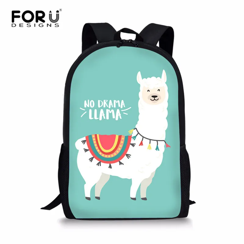 L3589C FORUDESIGNS/Альпака лама Glama Школьная Сумка Набор для подростков мальчиков и девочек милый студенческий детский школьный рюкзак крутые детские школьные сумки для начальной школы - Цвет: L3589C
